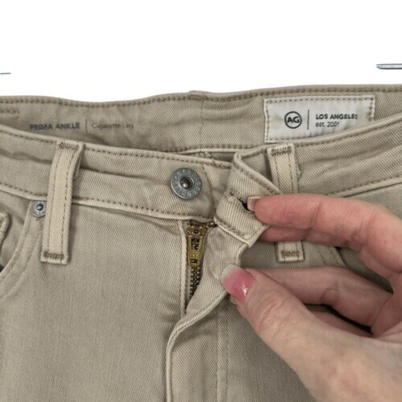 AG‎ Adriano Goldschmied Prima Ankle Cigarette Jeans Beige Khaki Size 26 - Picture 7 of 14